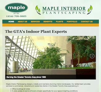 Maple Interior Plantscaping Website